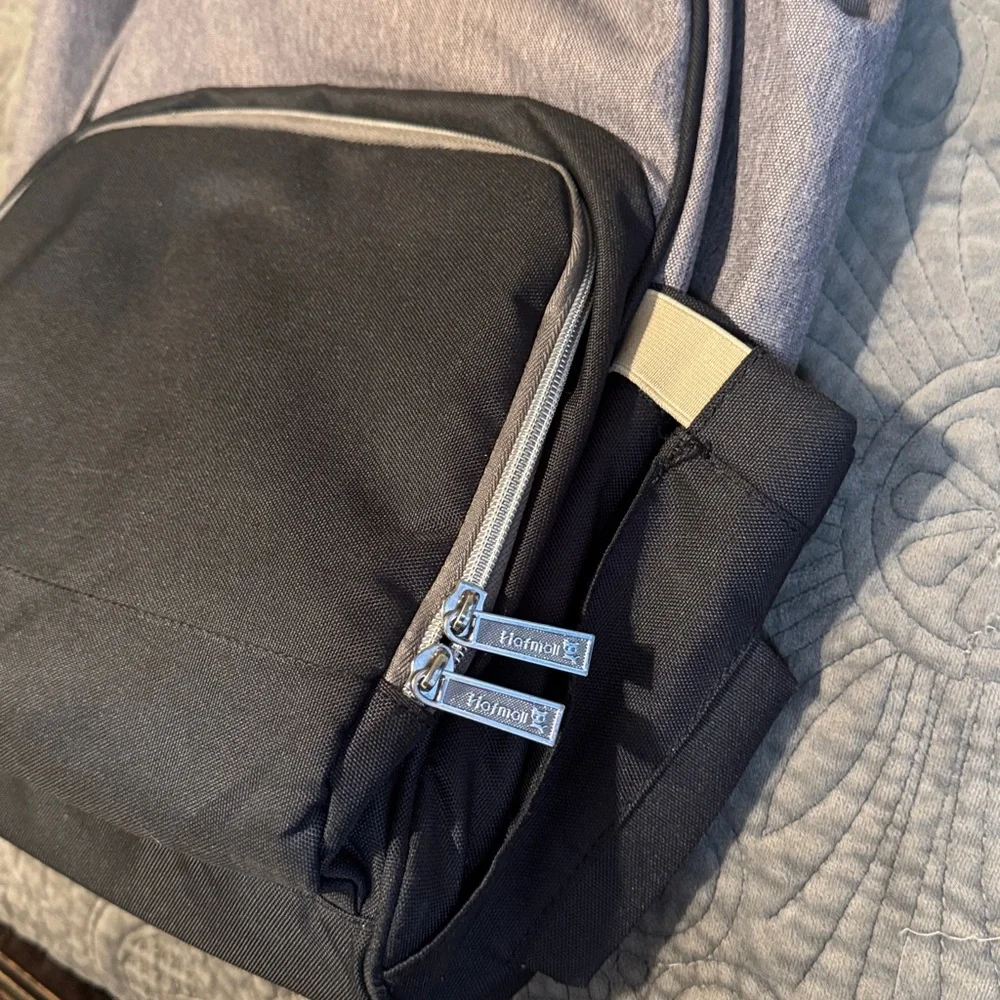 Hafmall Black and Gray Backpack Diaper Bag